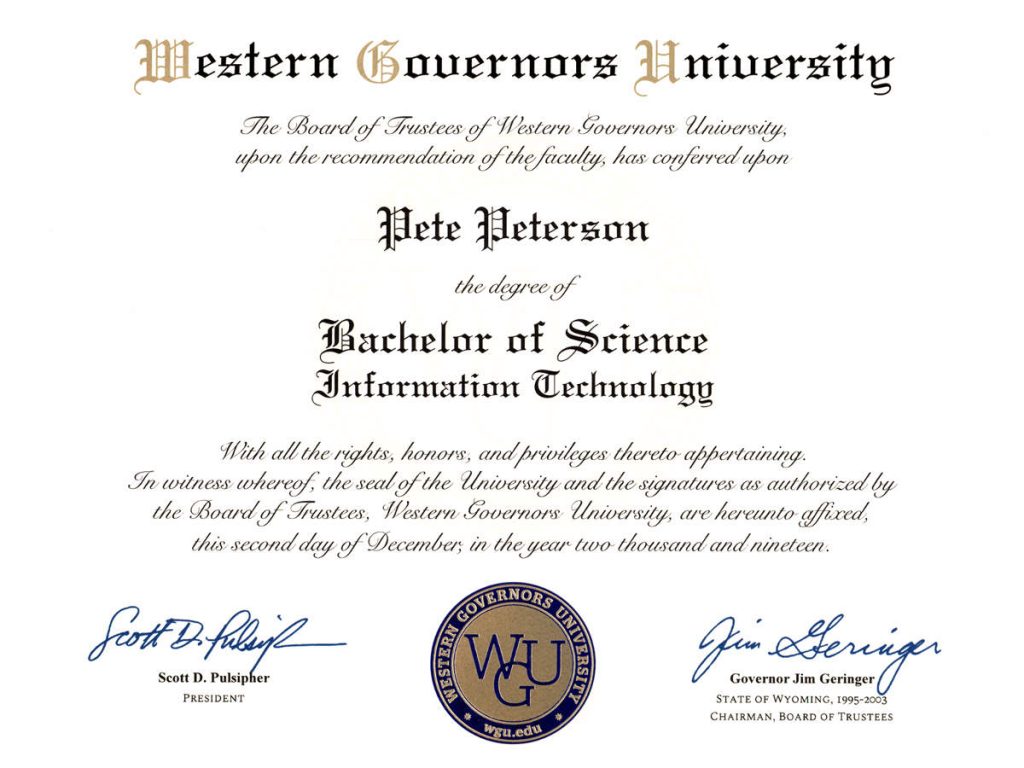 Bachelor of technology degree